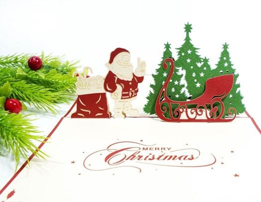 Поздравителна картичка Kiriori Дядо Коледа с шейна