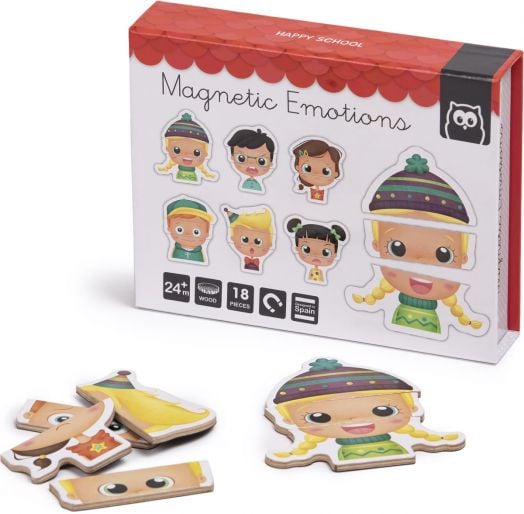 Дървен образователен магнитен пъзел Eureka Kids: Емоции