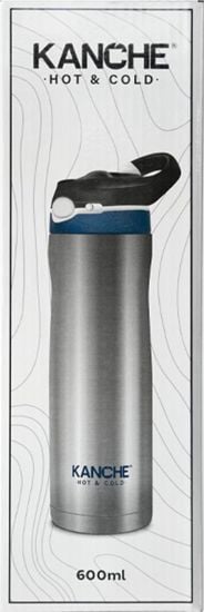 Стоманен термос Kanche - Спортувай с мен, син