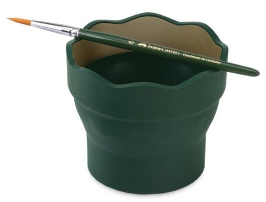 Чаша за рисуване Faber-Castell Clic & Go, тъмнозелена