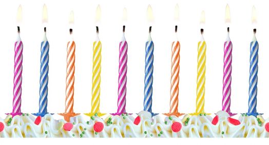 Свещи за рожден ден PartyDeco, 10 бр.