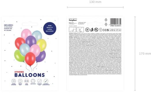 Комплект металик балони PartyDeco, 27 см.