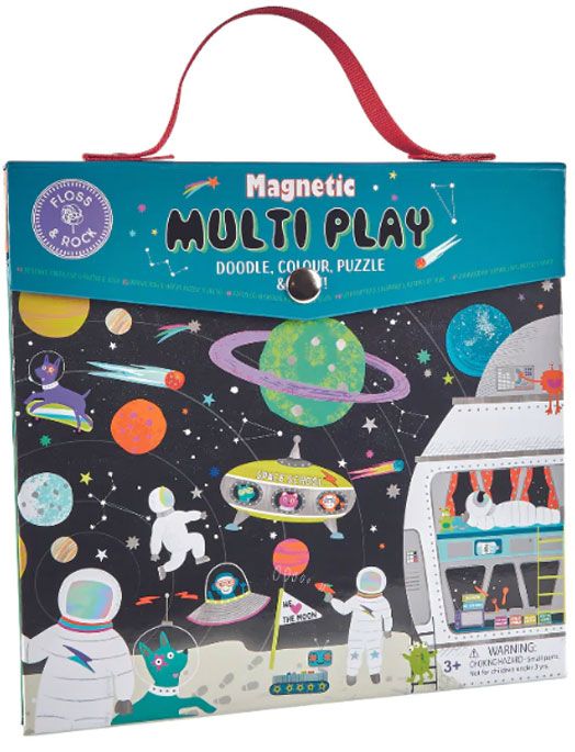 Игра с магнити и оцветяване Floss & Rock, Magnetic Multi Play scenes, Space - Космонавти