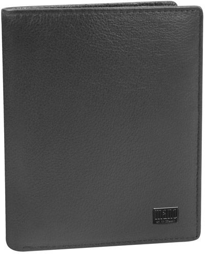 Вертикален портфейл с монетник Mano Certo, черен