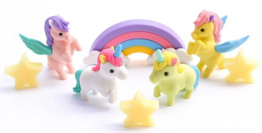 Комплект гумички Iwako - Еднорози, 8 бр.