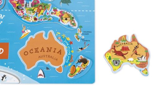 Магнитна дъска Janod - Карта на света