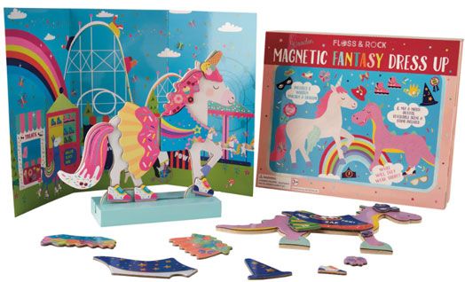 Дървена кукла за преобличане Floss & Rock, Wooden Magnetic Dress up Doll, Fantasy Pets - Фантастични любимци