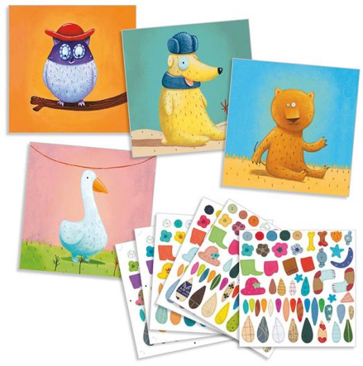 Игра със стикери Djeco - Животни