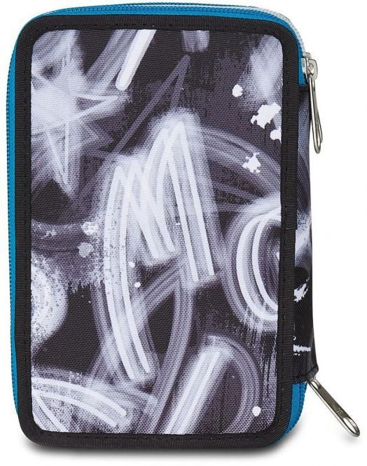 Ученически несесер Seven Quick Graffiti с три отделения, пълен