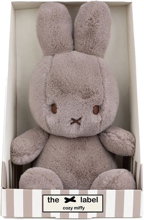 Плюшена играчка Miffy Cozy Sitting Taupe - Сив заек в подаръчна кутия