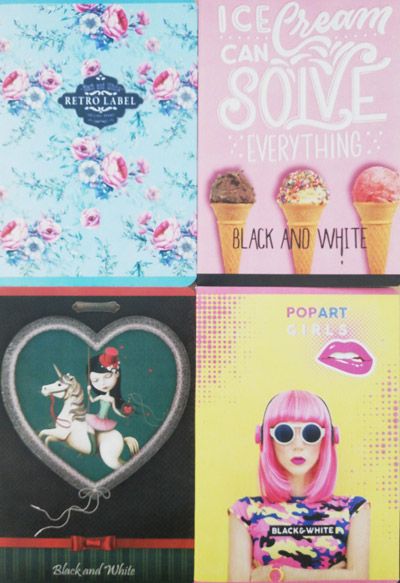 Тетрадка Black & White А5, 56 листа - широки редове