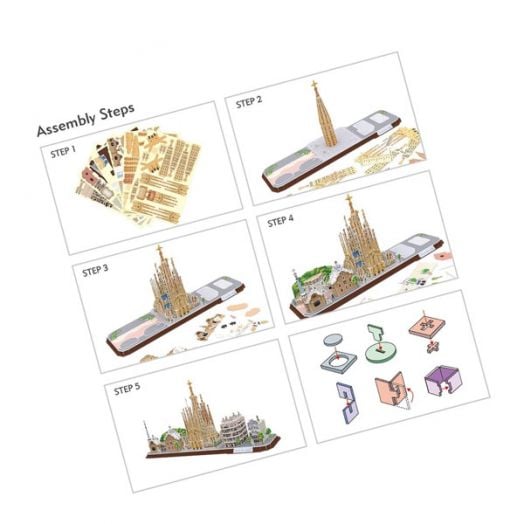 3D пъзел Cubic Fun Cityline - Барселона, 186 части
