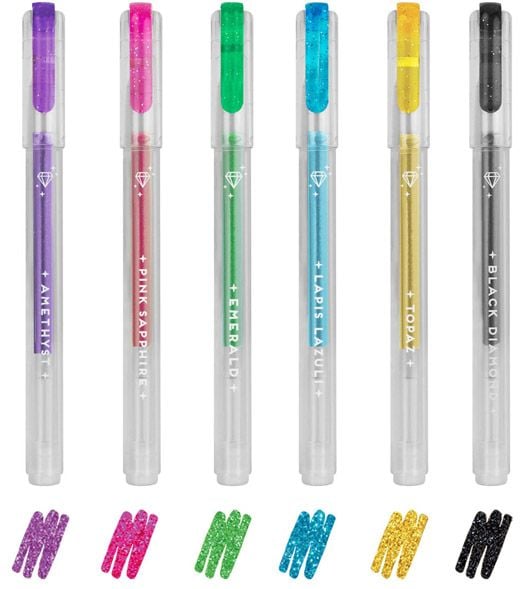 Брокатени химикалки Legami, 6 бр.