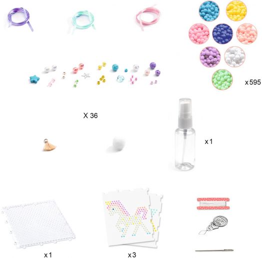 Творчески комплект Djeco: Направи си сам талисмани с мъниста, Дъга