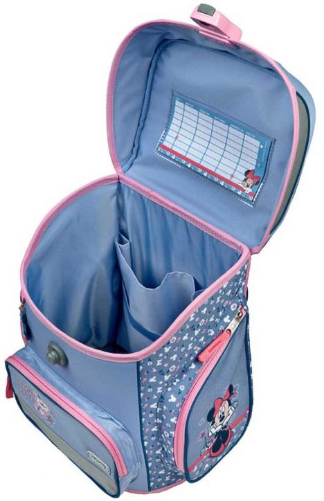 Комплект ученическа раница Мини Маус, ергономик - светлосин цвят