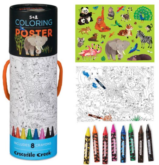 Плакат за оцветяване Crocodile Creek - Животни в джунглата