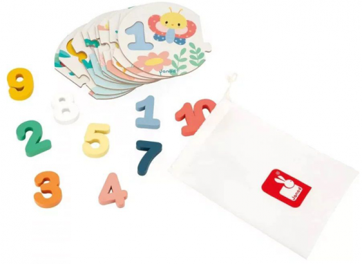 Дървен образователен пъзел Janod - Моят първи пъзел с числа