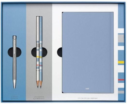 Комплект Caran d'Ache - химикалка Ecridor, моливи и тефтерчета