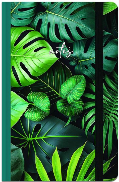 Тефтер с ластик Lastva Botanical А6, 96 листа с широки редове