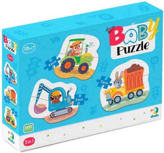 Пъзел Dodo 3 в 1: Транспорт