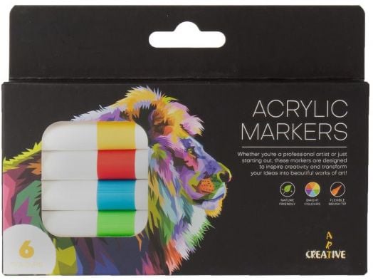 Акрилни маркери Creative Art, 6 цвята