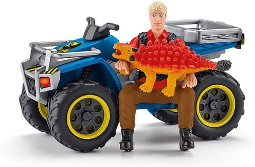 Комплект Schleich: Бягство от велосираптор с АТВ