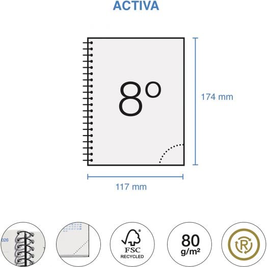 Тефтер - органайзер Miquelrius Eco Year от септември 2025 до юни 2026 г., ден на страница
