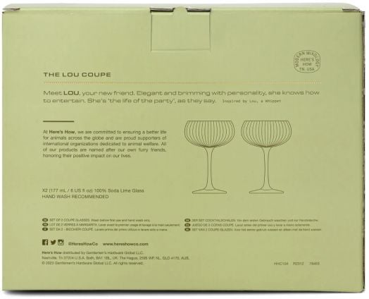 Чаши за коктейл Here's How The Lou Coupe Olive, 2 бр.
