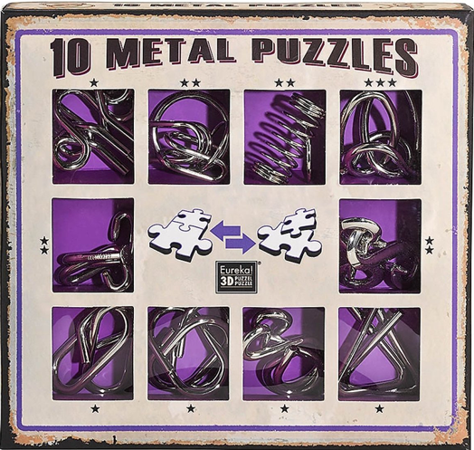 Комплект 3D метални пъзели Eureka, лилава кутия