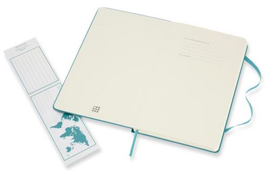 Джобен пастелносин тефтер Moleskine Classic Reef Blue с твърди корици и нелинирани страници