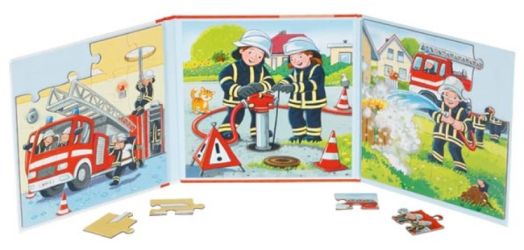 Магнитна книжка с пъзели Goki - Пожарна