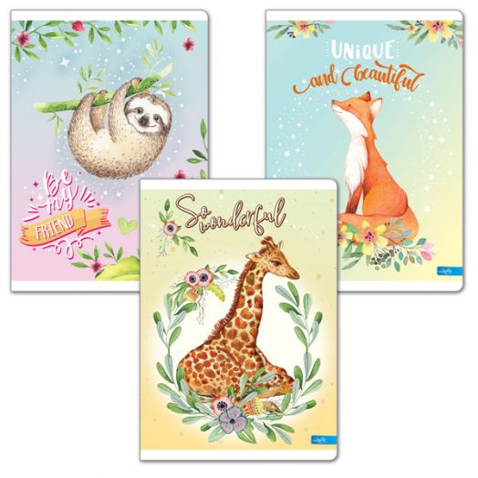 Тетрадка Lastva Cute А4, 50 листа с широки редове