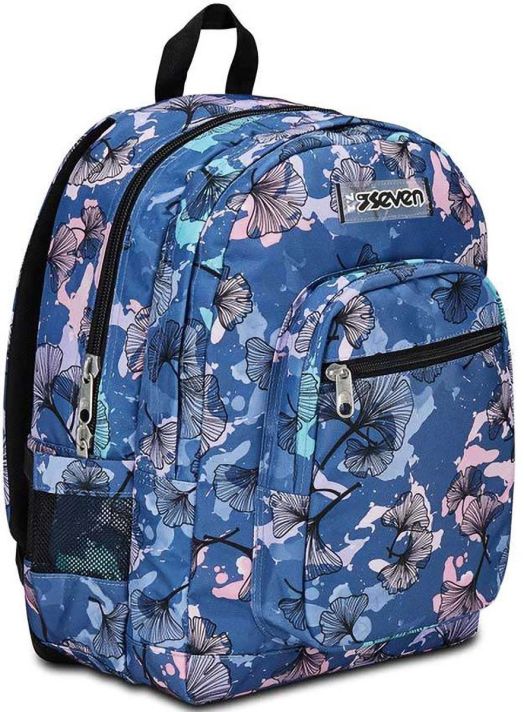 Ученическа раница Seven Freethink Reflex Blue 2024 с две отделения и USB порт