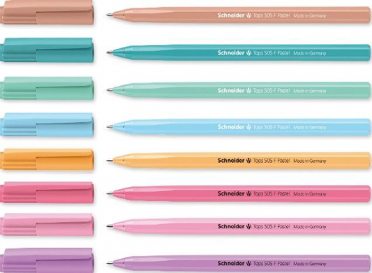 Химикалка Schneider Tops 505 F Pastel, синьопишеща, асортимент