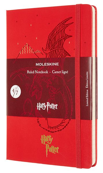 Класически тефтер Moleskine Limited Editions Harry Potter Dragon с твърди корици и линирани страници