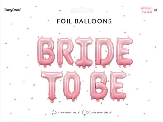 Фолиев балон PartyDeco - Bride To Be - Pink Rose