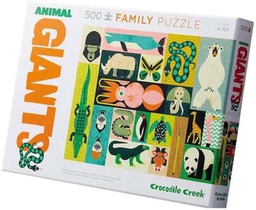 Пъзел Crocodile Creek 2 в 1: Гигантски животни, 500 части