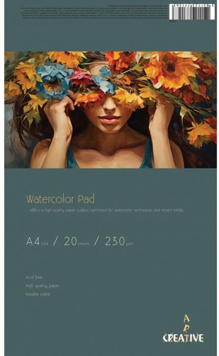 Скицник Creative Art Watercolor Pad A4, 20 листа