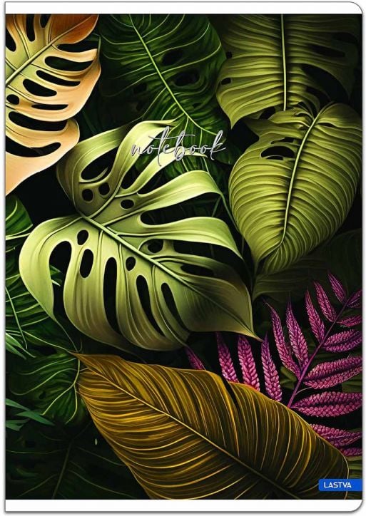 Тетрадка Lastva Botanical А4, 50 листа с широки редове