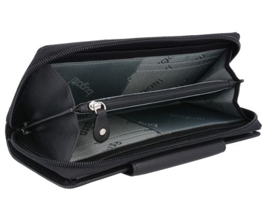 Хоризонтален дамски портфейл Bugatti Vertice, черен