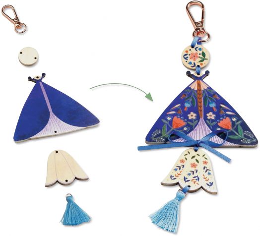 Творчески комплект Djeco - Направи си сам талисман, Пеперуди