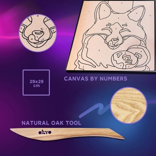 Творчески комплект Okto - Рисуване по номера с лек моделин - Лисица