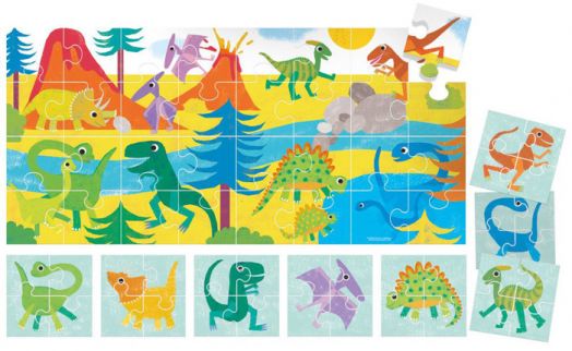 Комплект пъзели Headu - Динозаври
