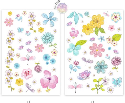 Детски татуировки Djeco - Бляскави цветя