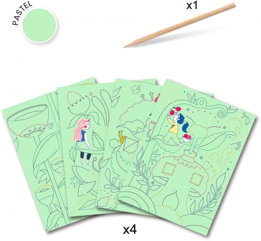 Скреч картини Djeco - Градина на фантазията