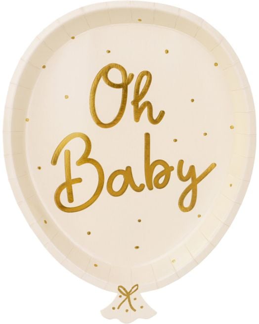 Чинийки PartyDeco - Oh Baby, 6 бр.