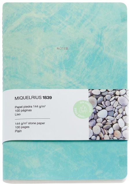 Тефтер Miquelrius Stone Paper Green А5, 100 нелинирани страници