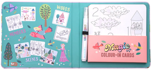 Оцветяване с вода Floss & Rock, Magic Colour-in cards, Fairy Tale - Принцеса