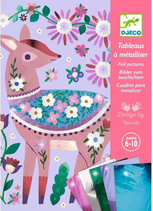 Творчески комплект Djeco: Направи си картини с фолиа