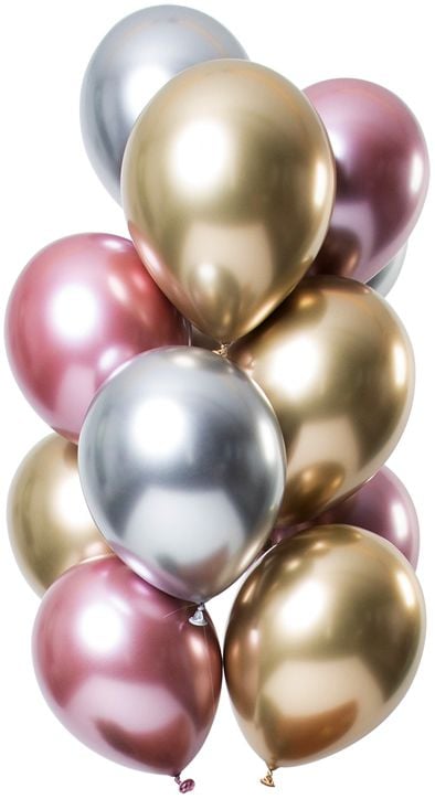 Комплект балони с огледален ефект Folat - Morganite, 12 бр.